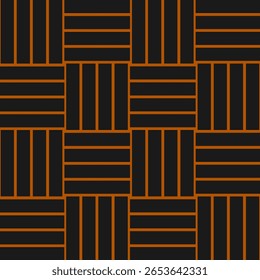 Um fundo preto e laranja limpo e minimalista com linhas geométricas é ideal para papel de parede digital. O layout é elegante e estruturado com linhas nítidas.
