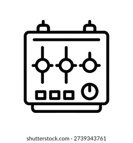 Clean and minimalist black and white vector illustration of modern stove control knobs, ideal for kitchen appliances, user manuals, and design templates.