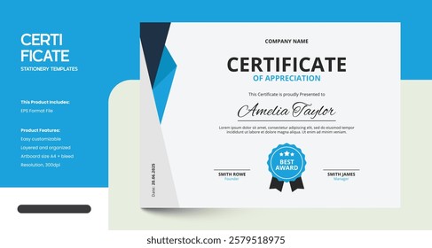 Clean Minimalist Certificate Design Template
