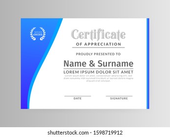 Clean and minimalist certificate template. eps10 vector