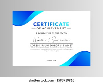 Clean and minimalist certificate template. eps10 vector