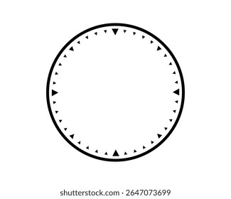 Clean minimalist clock face template in black and white.  Perfect for design projects, presentations, time management concepts, or illustrative purposes. Timeless design.