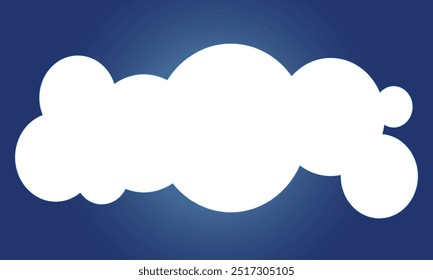 clean and minimalist cloud shape against a calming blue gradient background. Perfect for weather-related projects, children's illustrations, or any design requiring a peaceful, airy feel