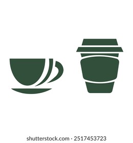 Un logotipo limpio y minimalista de la silueta de la taza de café perfecto para la marca de la cafetería, el empaquetado del producto, o los menús del café.