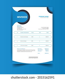 Clean And Minimalist Corporate Business Invoice Template Vector Format, Receipt Voucher, Sales Invoice, Quotation, Bill Voucher