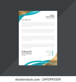 Clean Minimalist corporate letterhead template, Professional modern letterhead