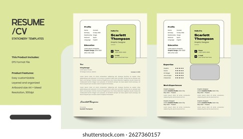 Clean Minimalist CV Resume Design Template