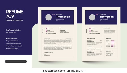 Clean Minimalist CV Resume Design Templates