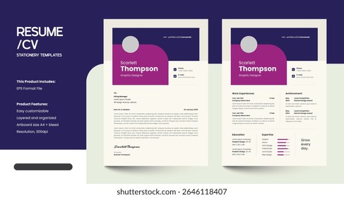 Clean Minimalist CV Resume Design Templates