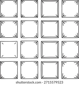 Conjunto de diseño de marco de borde de esquina minimalista limpio