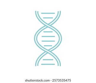 Clean, minimalist DNA double helix illustration in soft teal. Perfect for science, healthcare, genetics, and biotechnology projects.