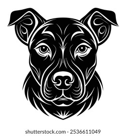 A clean and minimalist dog head vector featuring sharp lines and detailed features. Perfect for logos, decals, or designs that capture the loyalty and charm of man's best friend.