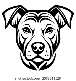 A clean and minimalist dog head vector featuring sharp lines and detailed features. Perfect for logos, decals, or designs that capture the loyalty and charm of man's best friend.