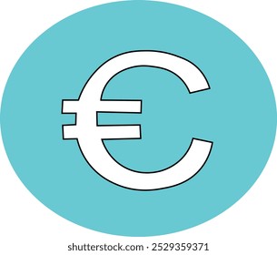 A clean, minimalist euro icon vector symbolizing currency.