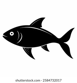 A clean, minimalist fish silhouette icon in vector format, perfect for marine, aquatic, and nature-themed designs. Ideal for logos, websites, and creative projects.