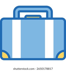 A clean, minimalist flat design of a briefcase, perfect for business, travel, or professional contexts. This versatile icon conveys concepts of work, finance, and mobility with simple, modern styling.