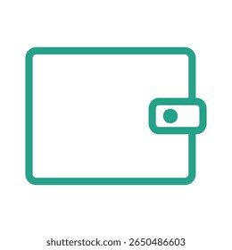 A clean, minimalist flat design icon representing a wallet, perfect for financial apps, e-commerce, or digital payment solutions. Features simple shapes and clear lines.