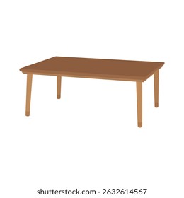Clean, minimalist, flat design regular table illustration