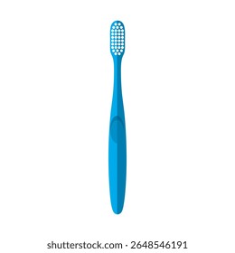 A clean and minimalist flat design vector illustration of a blue toothbrush, symbolizing dental health, hygiene, and daily oral care. Perfect for dentistry, medical clinics, and designs.
