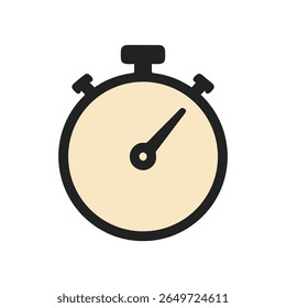 Um vetor de design plano limpo e minimalista ilustração de um cronômetro, simbolizando medição de tempo, velocidade e prazos. Perfeito para aplicativos de esportes, fitness e produtividade.