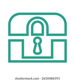 A clean, minimalist flat icon representing a locker, perfect for digital interfaces, apps, and websites. This single graphic element offers a modern and simple visual cue.