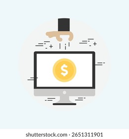 Un ícono plano limpio y minimalista que representa una moneda de dólar, perfecto para App financieros, servicios bancarios o cualquier concepto relacionado con la moneda y el dinero.