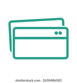 A clean, minimalist flat icon set featuring multiple credit cards, ideal for financial or e-commerce applications. Offers a modern and professional visual representation.