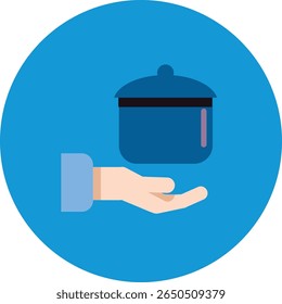 Um conjunto de ícones plano limpo e minimalista projetado para doação de alimentos, com gráficos simples e comunicação visual clara para doações beneficentes e apoio alimentar.