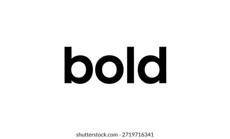 A clean and minimalist graphic design featuring the word 'bold' rendered in a strong, black, sans-serif font against a stark white background. This