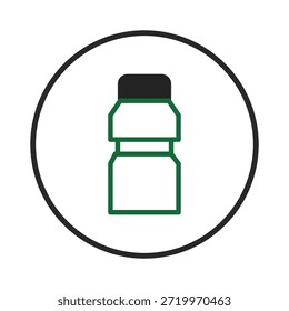 Un Diseño gráfico limpio y minimalista con un contenedor delineado en un círculo. Perfecto para representar productos, embalajes o iconos en un estilo moderno y simple, con un enfoque en la claridad y la