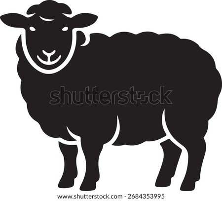A clean, minimalist graphic representation of a sheep, perfect for use in various design projects.