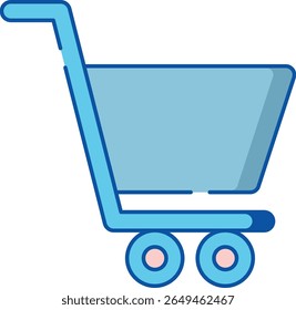 A clean, minimalist graphic representing an empty shopping cart, ideal for e-commerce websites and online retail applications.