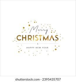 Clean minimalist handwritten Merry christmas with some stars and glitters typography classy looking vector