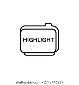 Clean and minimalist highlight marker icon in bold black outline, perfect for editing, annotation, and design projects with a professional and modern look.