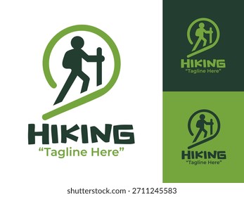 Un logotipo minimalista de senderismo limpio que captura el espíritu de los senderos abiertos y la exploración natural. Ideal para marcas de exterior que buscan una identidad visual tranquila y moderna.