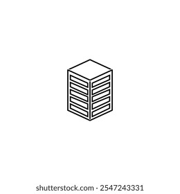 A clean, minimalist icon of a building, perfect for architectural projects, city planning, real estate branding, and digital design