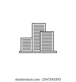 A clean, minimalist icon of a building, perfect for architectural projects, city planning, real estate branding, and digital design