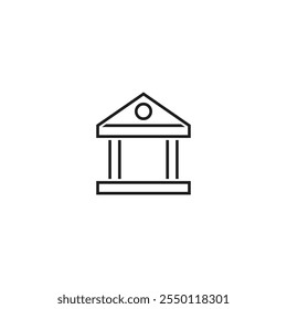 A clean, minimalist icon of a building, perfect for architectural projects, city planning, real estate branding, and digital design.
