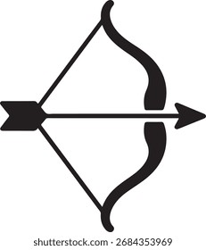 A clean, minimalist icon featuring a bow and arrow silhouette, suitable for various design projects.