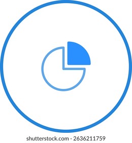 Clean and Minimalist Icon of a Pie Chart for Data Visualization and Analytics