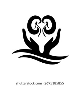 A clean, minimalist icon representing the human kidney, perfect for medical websites, health apps, and educational materials.