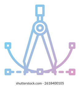 A clean, minimalist icon of a vector tool, ideal for design and technology applications