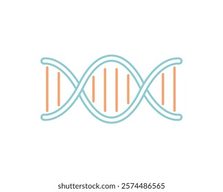 A clean, minimalist illustration of a DNA double helix.  Perfect for websites, presentations, or educational materials related to genetics, biotechnology, or healthcare.