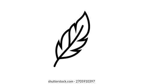 Uma ilustração limpa e minimalista de uma pena, simbolizando leveza, liberdade e simplicidade. Perfeito para designs que precisam de um toque de natureza ou elegância.