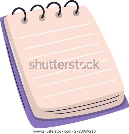 A clean, minimalist illustration of a lined notepad with a spiral binding, perfect for jotting down thoughts, to-do lists, or important information.