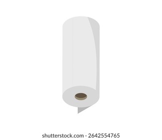 Clean, minimalist illustration of a paper roll.  Perfect for websites, apps, or presentations needing a simple, functional image representing cleanliness, hygiene, or organization.