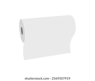 Clean, minimalist illustration of a paper towel roll.  Perfect for websites, blogs, or packaging design needing a simple, clean aesthetic.