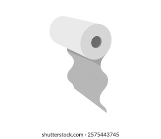 A clean, minimalist illustration of a paper towel roll, perfect for websites, apps, or marketing materials related to cleaning, hygiene, or household supplies.