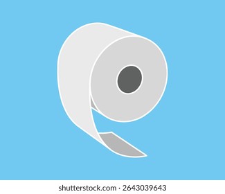 Clean, minimalist illustration of a roll of paper against a light blue background.  Perfect for concepts of freshness, simplicity, hygiene, or new beginnings.