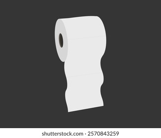 Clean, minimalist illustration of a toilet paper roll against a dark background.  Perfect for websites, blogs, or presentations related to hygiene, cleanliness, or bathroom products.